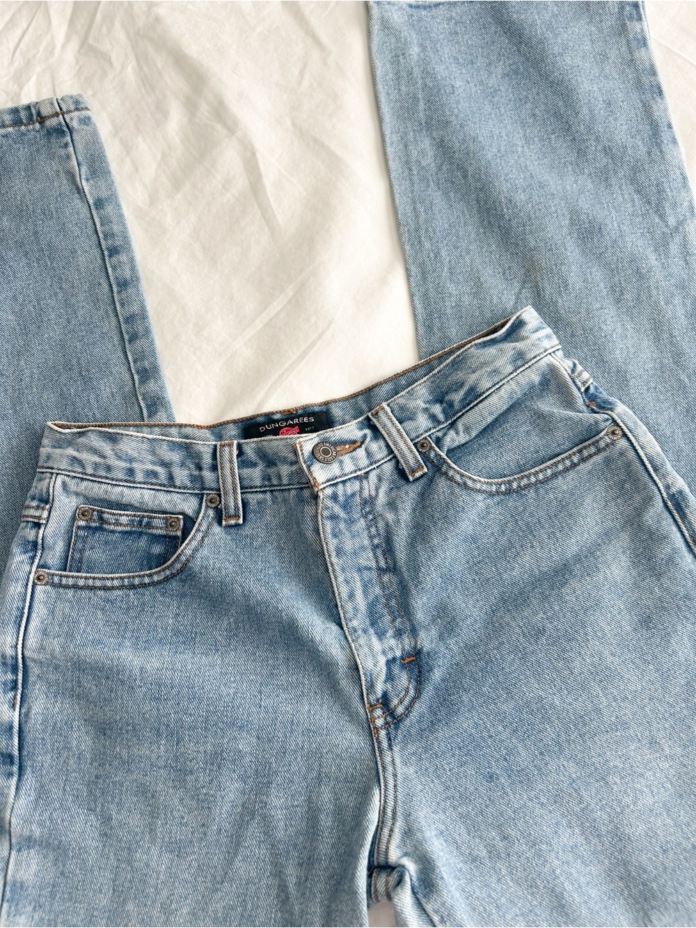 Vintage American Eagle Light Blue Women’s High-Rise Straight Jeans